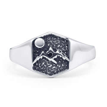 Oxidized Mountains & Moon Ring